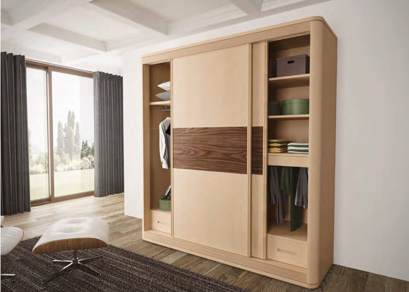 roupeiro muna aberto Porta deslizante roupeiro muna