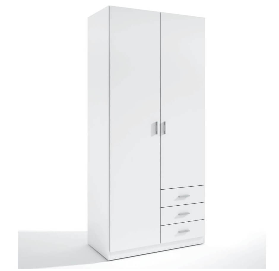 Armário roma 2 portas 3 gavetas branco mate Armário roma 2 portas 3 gavetas branco mate