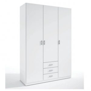 armário roma 3 portas 3 gavetas branco mate