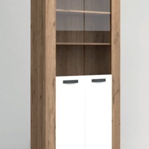 vitrina argos 2 2 portas natural branco mate